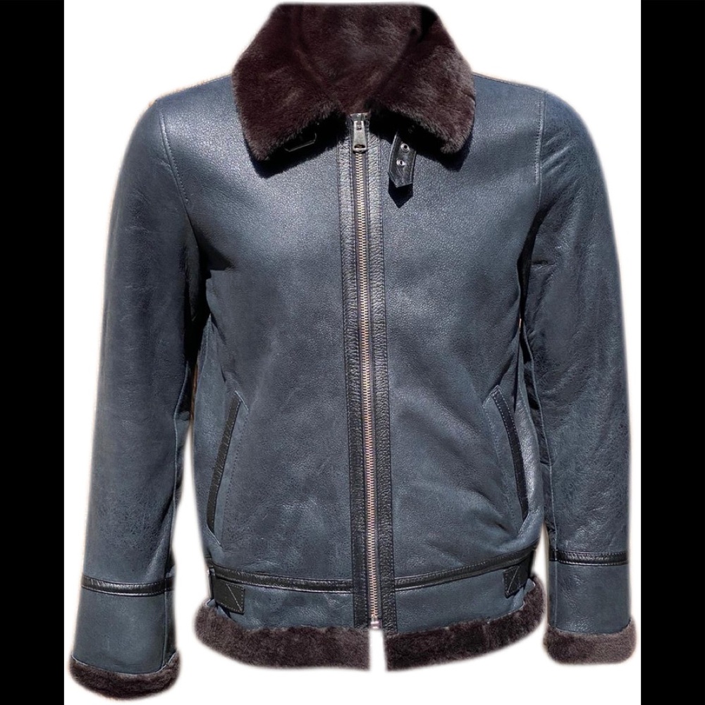 Sheepskin Shearling leather Bomber jacket
